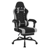 BukkitBow ergonomische massage gamestoel met voetensteun en mesh-stof, comfortabel en verstelbaar voor gaming en werken