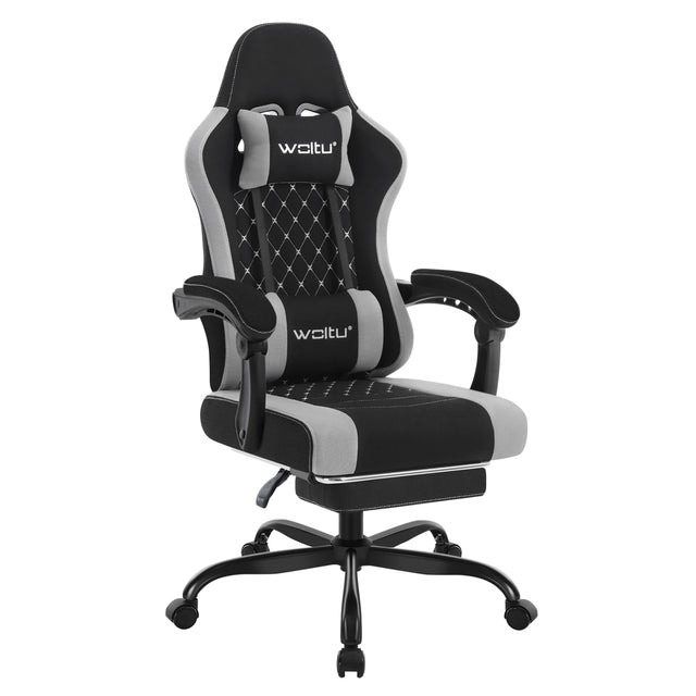 BukkitBow ergonomische massage gamestoel met voetensteun en mesh-stof, comfortabel en verstelbaar voor gaming en werken