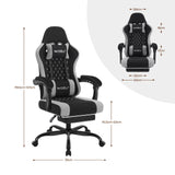 BukkitBow ergonomische massage gamestoel met voetensteun en mesh-stof, ideaal voor comfortabel gamen en lange zitperiodes