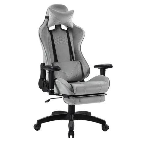 BukkitBow ergonomische gamestoel in velvet of leer met rugkussen en benenondersteuning, hoogte 43-51 cm, voor comfortabel gamen