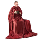 BukkitBow flanellen fleece deken met mouwen en zak, lichtgewicht onesie, in diverse maten en kleuren, wasbaar en 260 GSM.