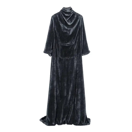 BukkitBow flanellen fleece deken met mouwen en zak, lichtgewicht en wasbaar, verkrijgbaar in verschillende maten en kleuren.