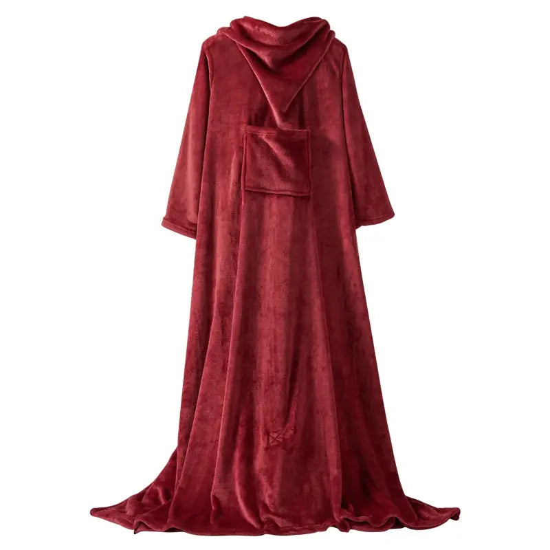 BukkitBow flanellen fleece deken met mouwen, zak en capuchon, lichtgewicht en wasbaar in diverse maten en kleuren