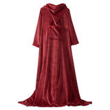 BukkitBow flanellen fleece deken met mouwen, zak en capuchon, lichtgewicht en wasbaar in diverse maten en kleuren