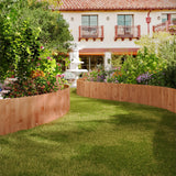 Flexibele houten gazonrand van BukkitBow, 20-60 cm breed, voor tuinafscheiding en borderrollen, 2 meter lang.