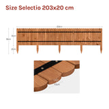 BukkitBow flexibele gazonrand van hout, 20-60 cm breed, inclusief borderrol en tuinafscheiding van 2 meter.