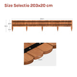 Flexibele BukkitBow gazonrand van hout, 20-60 cm breed, voor tuinborders en tuinafscheidingen, 2 meter lange borderrol.