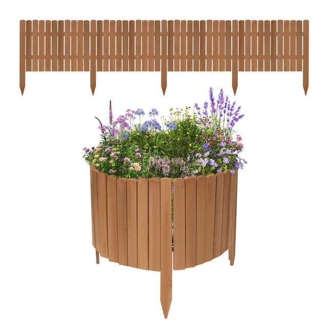 Flexibele houten gazonrand van FSC Dennenhout door BukkitBow, 203cm lang voor een strakke tuinafscheiding.
