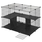 Flexibele BukkitBow knaagdierenren voor konijnen en knaagdieren, met 2 verdiepingen, ladder en ruime afmetingen 105x70x70cm