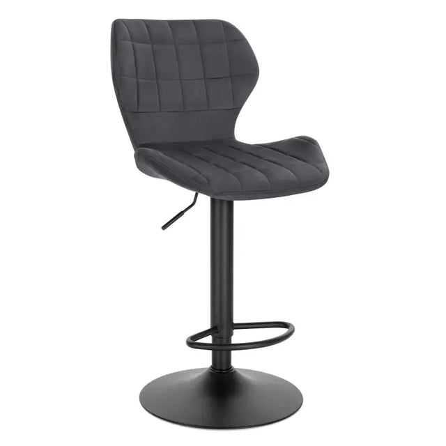 BukkitBow fluwelen barkruk, verstelbaar en draaibaar, comfortabele zitting, stijlvolle design, zithoogte 60-82 cm.
