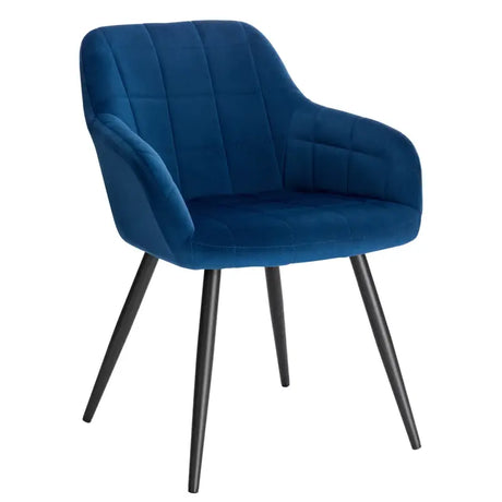 BukkitBow fluwelen eetkamerstoel met stabiel metalen frame en zithoogte van 47 cm, stijlvolle en comfortabele stoel voor de eetkamer