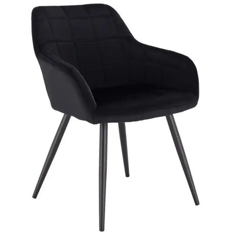 BukkitBow fluwelen eetkamerstoel met stabiel metalen frame en zithoogte van 47 cm, comfortabele en stijlvolle design