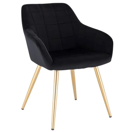 BukkitBow fluwelen eetkamerstoel met stabiel metalen frame en zithoogte van 47 cm, elegante en comfortabele eetkamerstoel.