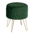 BukkitBow fluwelen poef met opbergruimte, gouden onderstel, 31,5x31,5x36 cm, stabiel en comfortabel in een modern interieur