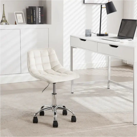 BukkitBow fluwelen bureaustoel met draaibaar metalen onderstel, comfortabele stoel of kruk in elegante blauwe kleur