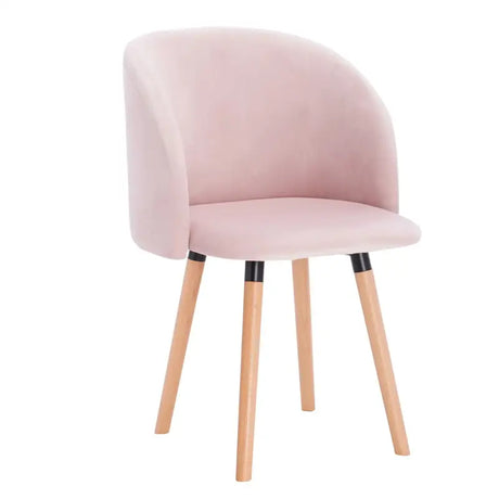 BukkitBow fluwelen eetkamerstoel met massief houten frame, ergonomisch ontwerp en zithoogte van 47 cm.