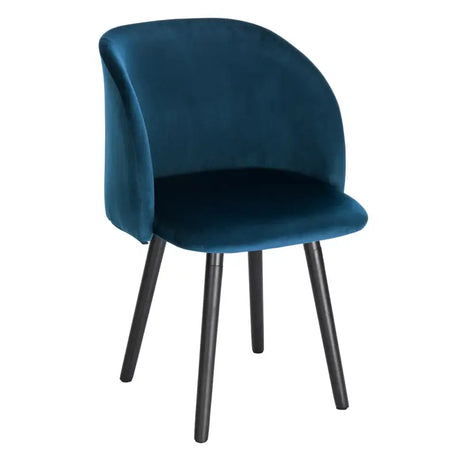 BukkitBow fluwelen eetkamerstoel met massief houten frame en ergonomisch ontwerp, zithoogte 47 cm, stijlvolle en comfortabele stoel