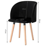 BukkitBow fluwelen eetkamerstoel met massief houten frame, ergonomisch ontwerp en zithoogte van 47 cm