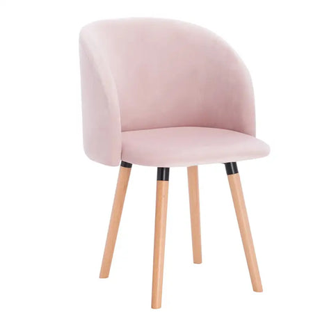 BukkitBow fluwelen eetkamerstoel met massief houten frame, ergonomisch ontwerp en zithoogte van 47 cm.