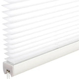 BukkitBow geplooid aluminium jaloezie gordijn in wit, breedte 45-120 cm, hoogte 100/130/220 cm, inclusief montagemateriaal.