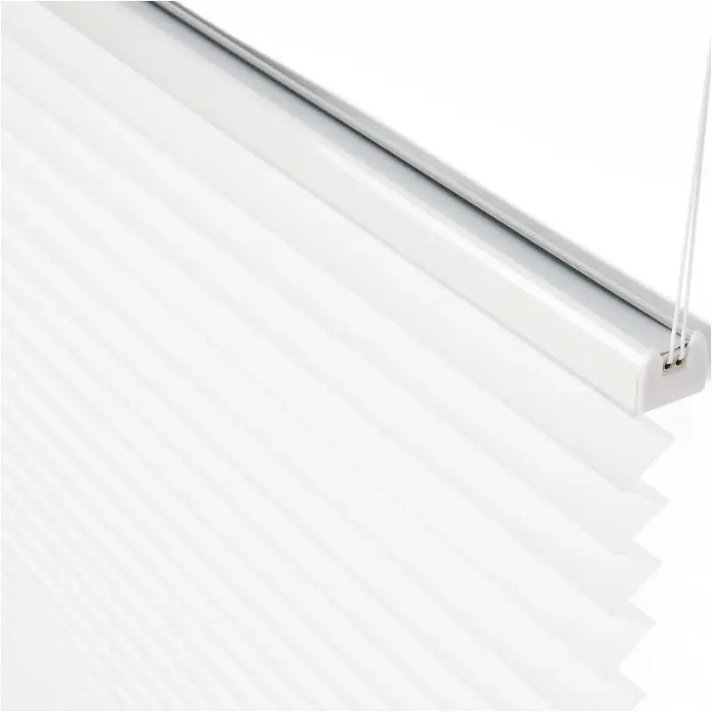Wit geplooid gordijn van BukkitBow met aluminium rail, breedte 45-120 cm, hoogte 100-220 cm, inclusief montageset.
