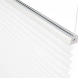 Wit geplooid gordijn van BukkitBow met aluminium rail, breedte 45-120 cm, hoogte 100-220 cm, inclusief montageset.