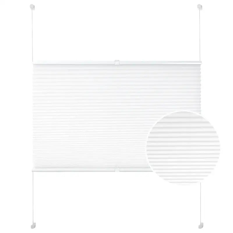 Wit geplooid gordijn van BukkitBow met aluminium rail, breedte 45-120 cm, hoogte 100/130/220 cm, inclusief montagemateriaal.