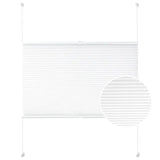 Wit geplooid gordijn van BukkitBow met aluminium rail, breedte 45-120 cm, hoogte 100/130/220 cm, inclusief montagemateriaal.