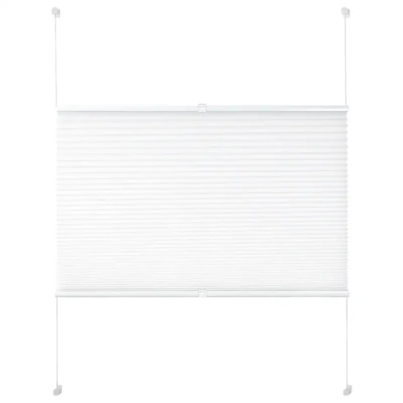 Wit geplooid gordijn met aluminium rail van BukkitBow, breedte 45-120 cm, hoogte 100-220 cm, inclusief montagemateriaal.