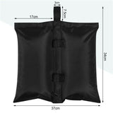 Set van 4 zwarte zandzakken voor partytent, parasol en tuinmeubilair, 37x34 cm, van BukkitBow, stevige gewichtszakken voor buitengebruik.