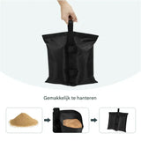 Set van 4 zwarte zandzakken van 37x34 cm voor partytent, parasol en tuinmeubilair van BukkitBow.
