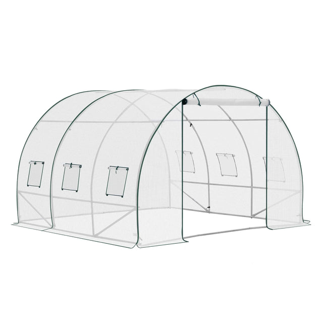 BukkitBow grote foliekas 300x200x200cm, wintervaste tuinkas met 6 vensters en stevige constructie voor tuinplanten
