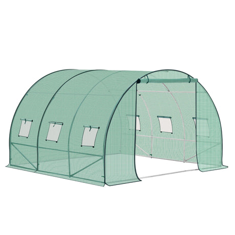 BukkitBow grote foliekas 300x200x200cm met 6 vensters, wintervaste tuinkas voor plantenbescherming en groei.
