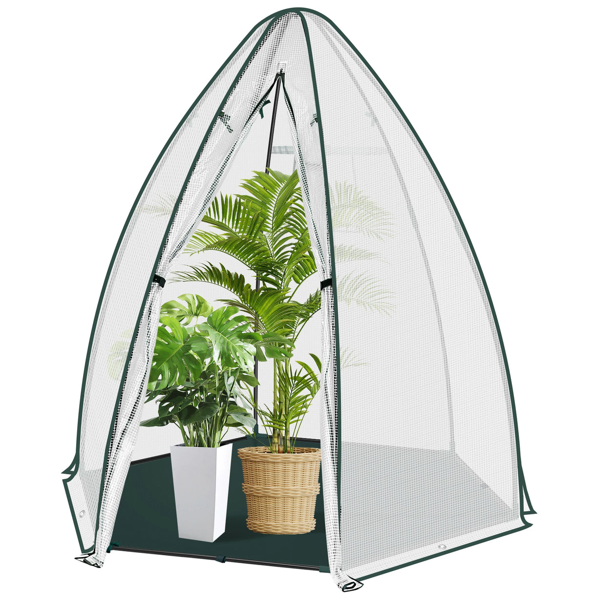 Grote BukkitBow foliekas met grondzeil, polytunnel van 160x160x180cm, geschikt voor tuinbouw en bescherming van planten