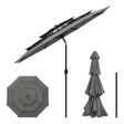 Grote ronde BukkitBow parasol van 292cm met slinger en kantelfunctie, voor schaduw en bescherming in de tuin