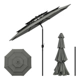 Grote ronde BukkitBow parasol van 292cm met slinger en kantelfunctie, voor schaduw en bescherming in de tuin