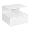 BukkitBow hangend nachtkastje en wandplank met lade en open plank, afmetingen 40x35x31 cm, zwart afgewerkt, moderne slaapkamer inrichting