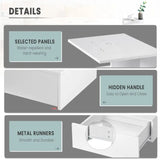 BukkitBow hangend nachtkastje met lade en open plank, wandplank, zwart hout, 40x35x31cm, modern en functioneel ontwerp