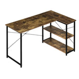 BukkitBow hoekbureau voor computer en kantoor, met metalen frame en opbergruimte, afmeting 120x72cm, in een kantooromgeving
