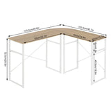 BukkitBow - Hoekbureau met Ronde Bocht - Stevig Hout en Wit