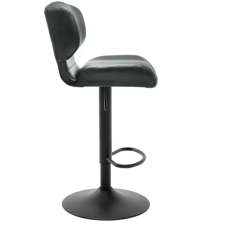 Set van 2 hoge barkrukken van kunstleer met rugleuning en voetensteun, verstelbaar in hoogte van 64-85 cm, door BukkitBow.