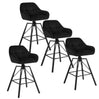 Set van 4 luxe velvet barkrukken van BukkitBow met rugleuning, armleuning, patroon, voetensteun en 360 graden draaibaarheid.