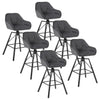 Set van 6 luxe velvet barkrukken van BukkitBow met rugleuning, armleuning, patroon en 360 graden draaibaarheid.