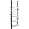 BukkitBow houten boekenkast met 6 open planken, multifunctioneel opbergrek voor garage of schuur, 27,5x60x180cm.