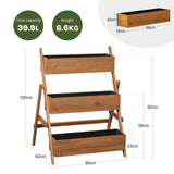 Houten plantenbak van BukkitBow met meerdere niveaus, trappen en moestuin voor tuinieren en plantenverzorging