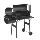 BukkitBow houtskoolbarbecue van staal met 3 grillroosters, uitlaat, afmetingen 115x53x114 cm, geschikt voor barbecueën.