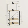 Industrieel metalen keukenrek met 4 niveaus voor magnetronkast, stevig design van BukkitBow in een moderne keuken.