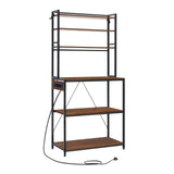 BukkitBow - Industrieel Keukenrek met Stopcontact en 6 Open Planken