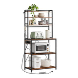 BukkitBow - Industrieel Keukenrek met Stopcontact en 6 Open Planken