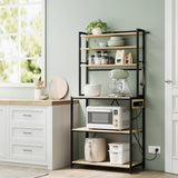 BukkitBow - Industrieel Keukenrek met Stopcontact en 6 Open Planken